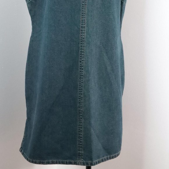 New Sonoma Women's L Denim Blue Jean 90's Y2K Fitted Sheath Sleeveless Dress - Picture 5 of 11